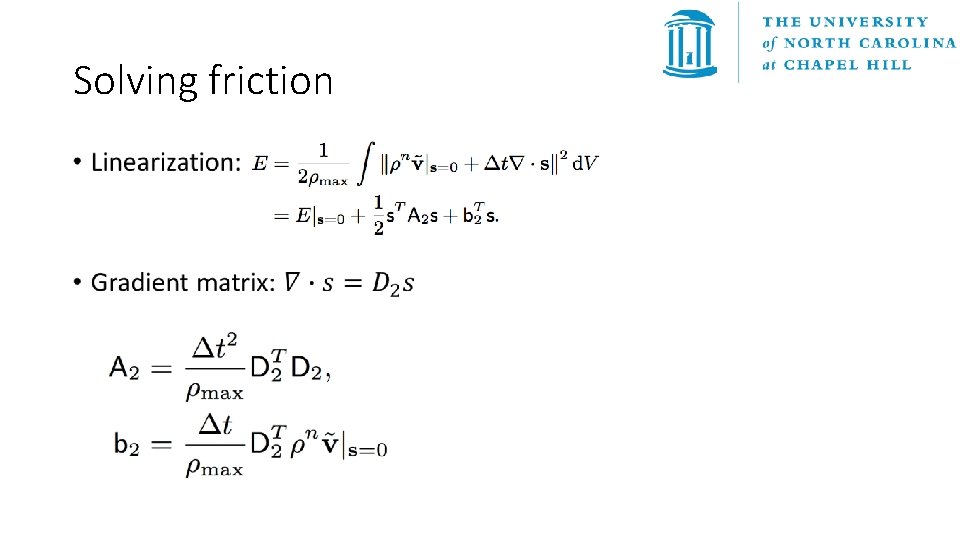 Solving friction • 