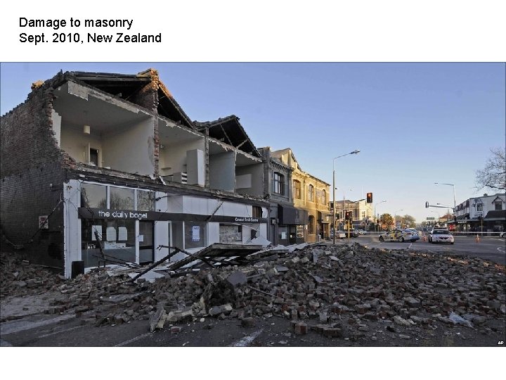 Damage to masonry Sept. 2010, New Zealand 