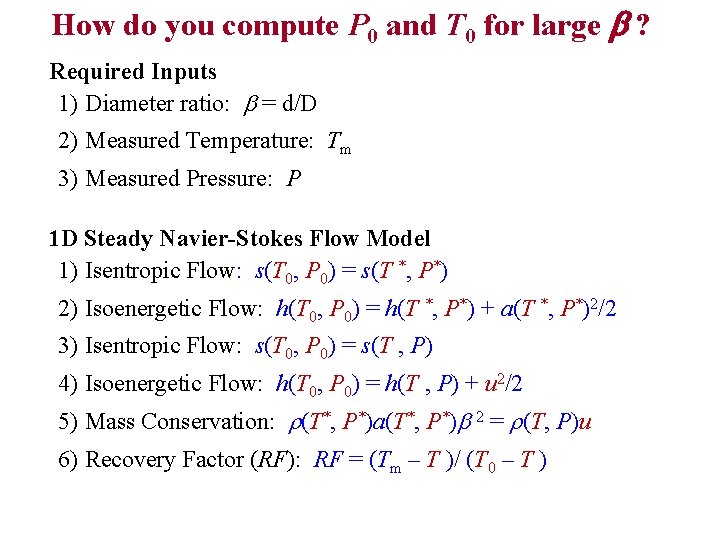 How do you compute P 0 and T 0 for large b ? Required
