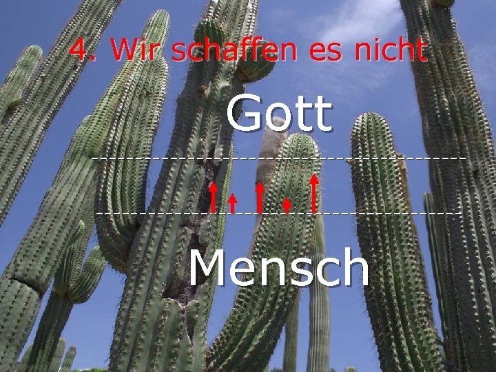 4. Wir schaffen es nicht Gott ------------------------------------------ Mensch 