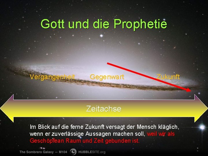 Gott und die Prophetie Vergangenheit Gegenwart Zukunft Zeitachse Im Blick auf die ferne Zukunft