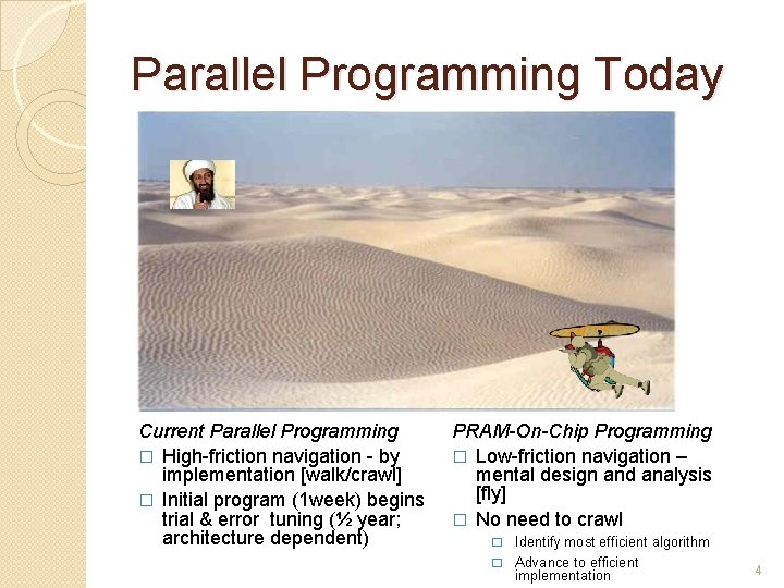 Parallel Programming Today Current Parallel Programming � High-friction navigation - by implementation [walk/crawl] �