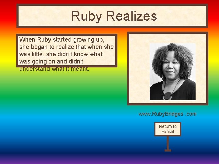 Ruby Realizes When Ruby started growing up, she began to realize that when she