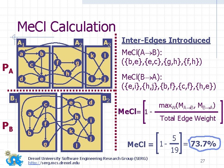 Me. Cl Calculation A 1 A 2 a b f c PA d B