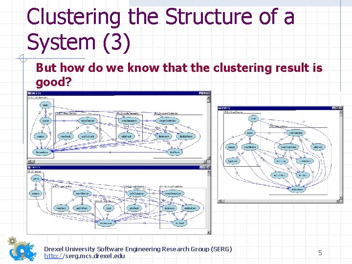 Clustering the Structure of a System (3) But how do we know that the