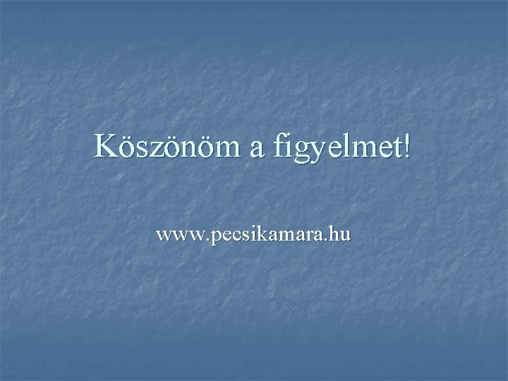 Köszönöm a figyelmet! www. pecsikamara. hu 