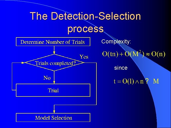 The Detection-Selection process Complexity: since 