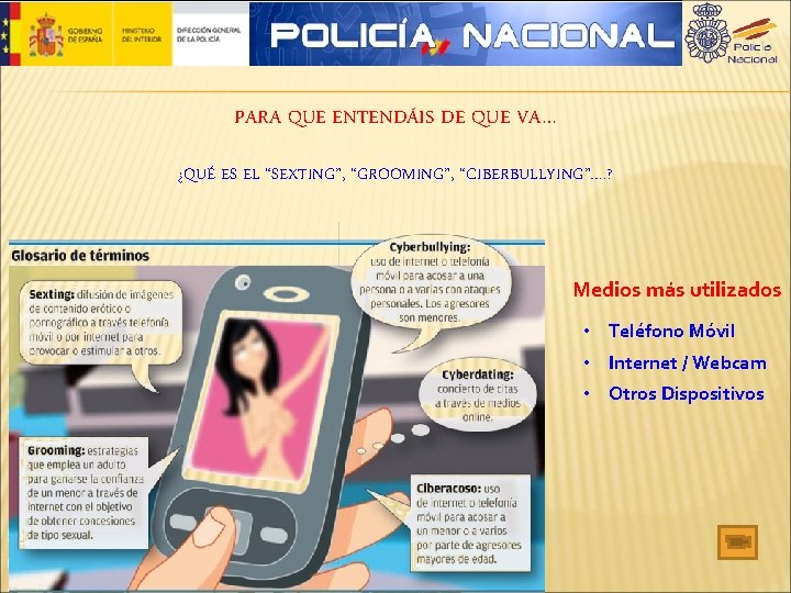 PARA QUE ENTENDÁIS DE QUE VA… ¿QUÉ ES EL “SEXTING”, “GROOMING”, “CIBERBULLYING”…. ? Medios