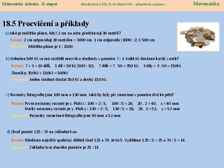 Elektronická učebnice - II. stupeň Elektronická učebnice – II. stupeň Základní škola Děčín VI,