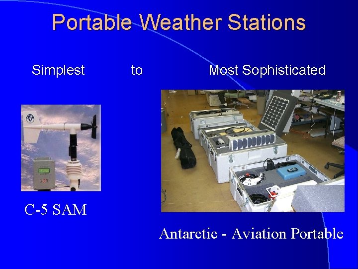 Portable Weather Stations Simplest to Most Sophisticated C-5 SAM Antarctic - Aviation Portable 