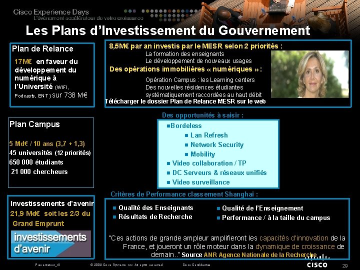 Les Plans d’Investissement du Gouvernement 8, 5 M€ par an investis par le MESR