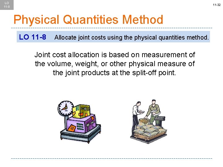 LO 11 -8 11 -32 Physical Quantities Method LO 11 -8 Allocate joint costs