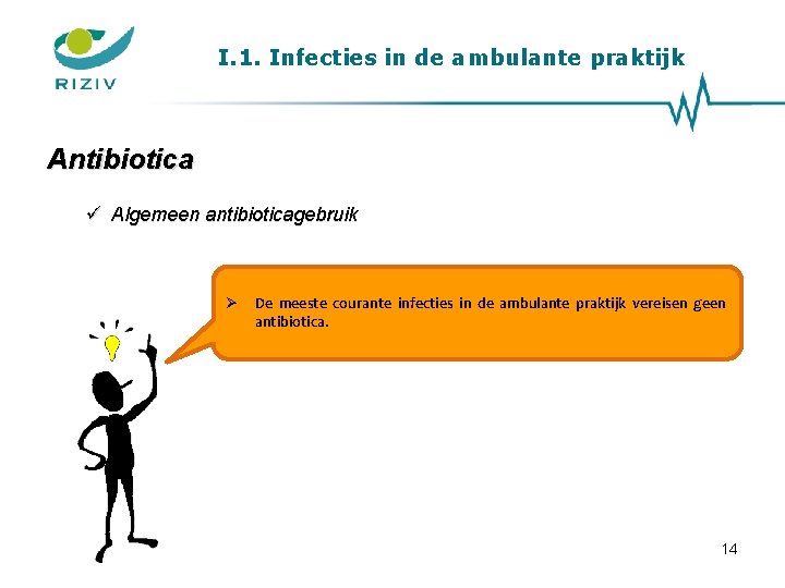 I. 1. Infecties in de ambulante praktijk Antibiotica ü Algemeen antibioticagebruik De meeste courante