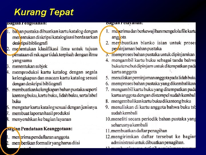 Kurang Tepat 