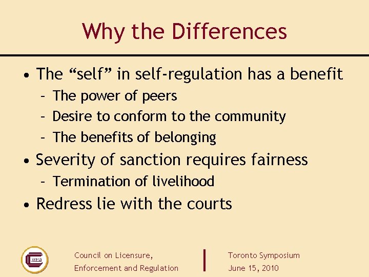 Why the Differences • The “self” in self-regulation has a benefit – The power Why the Differences • The “self” in self-regulation has a benefit – The power