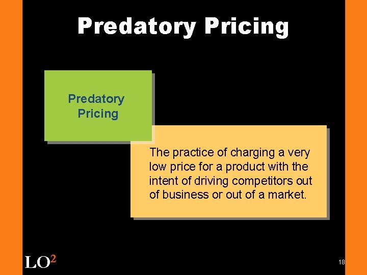 Predatory Pricing The practice of charging a very low price for a product with
