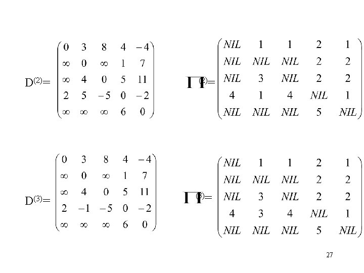 D(2)= D(3)= (2)= (3)= 27 D(2)= D(3)= (2)= (3)= 27