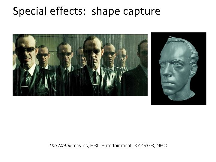 Special effects: shape capture The Matrix movies, ESC Entertainment, XYZRGB, NRC 