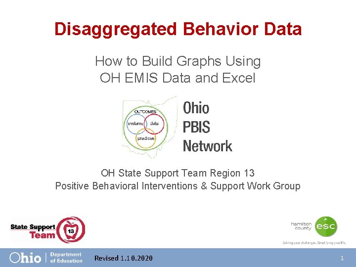 Disaggregated Behavior Data How to Build Graphs Using OH EMIS Data and Excel OH