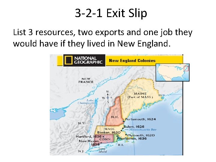 3 -2 -1 Exit Slip List 3 resources, two exports and one job they