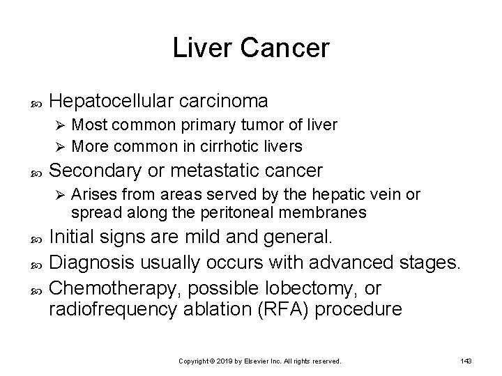 Liver Cancer Hepatocellular carcinoma Most common primary tumor of liver Ø More common in