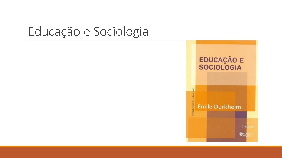 Educação e Sociologia 