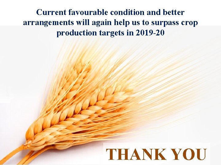 Current favourable condition and better arrangements will again help us to surpass crop production
