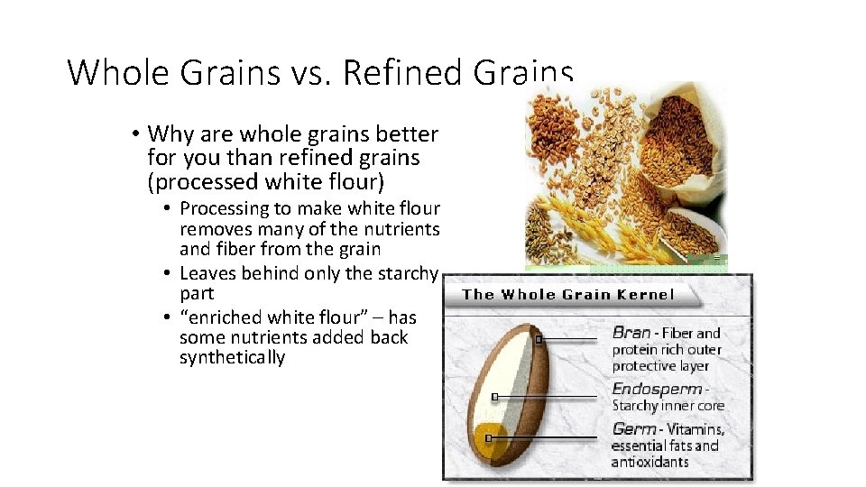 Whole Grains vs. Refined Grains • Why are whole grains better for you than