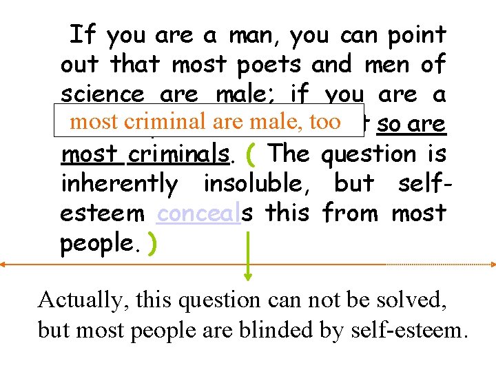 If you are a man, you can point out that most poets and men