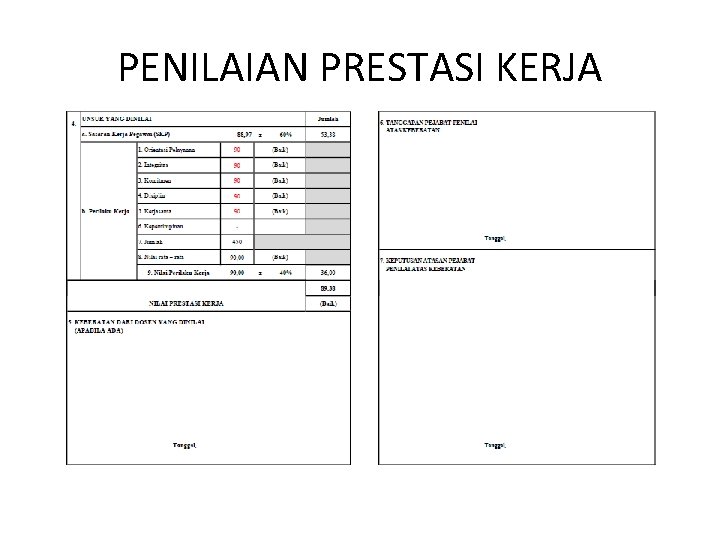 PENILAIAN PRESTASI KERJA 