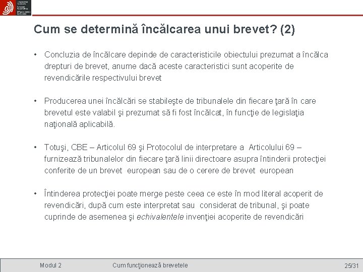 Cum se determină încălcarea unui brevet? (2) • Concluzia de încălcare depinde de caracteristicile