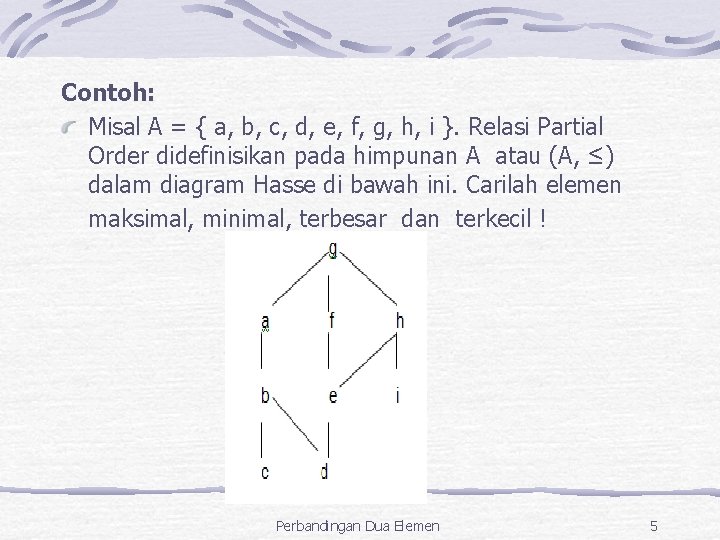 Contoh: Misal A = { a, b, c, d, e, f, g, h, i