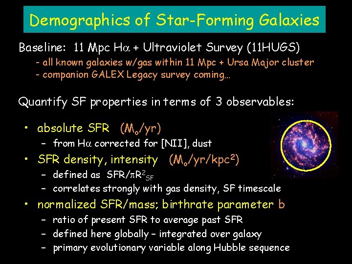 Demographics of Star-Forming Galaxies Baseline: 11 Mpc Ha + Ultraviolet Survey (11 HUGS) -