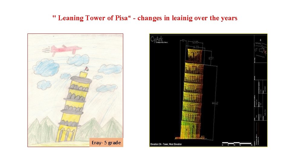 " Leaning Tower of Pisa“ - changes in leainig over the years Eray- 5