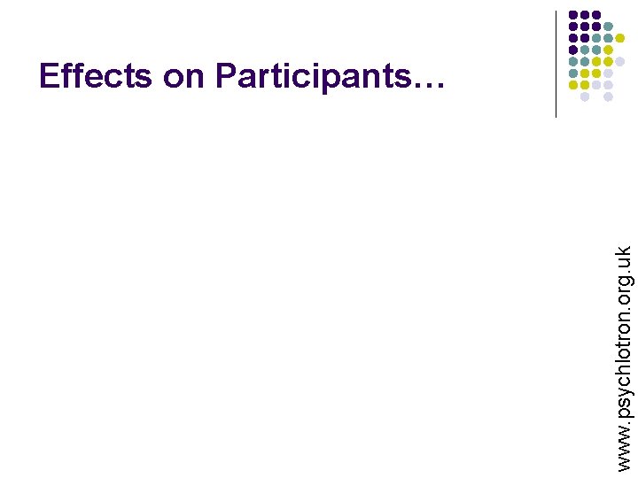 www. psychlotron. org. uk Effects on Participants… 