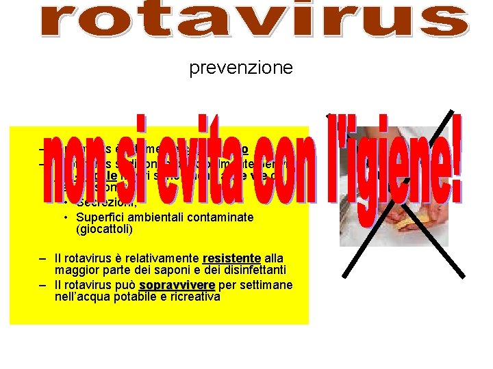 prevenzione – Il rotavirus è altamente contagioso – Il rotavirus si diffonde principalmente per