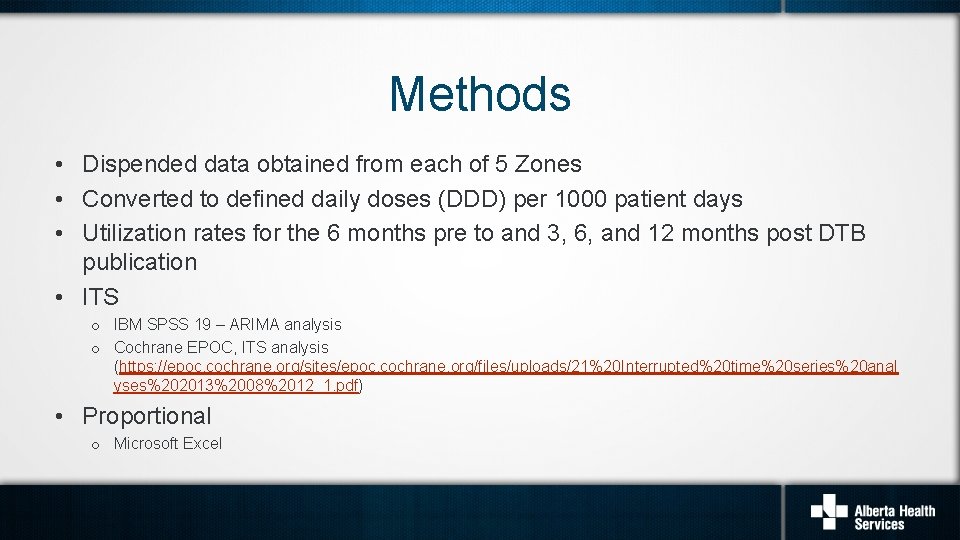 Methods • Dispended data obtained from each of 5 Zones • Converted to defined