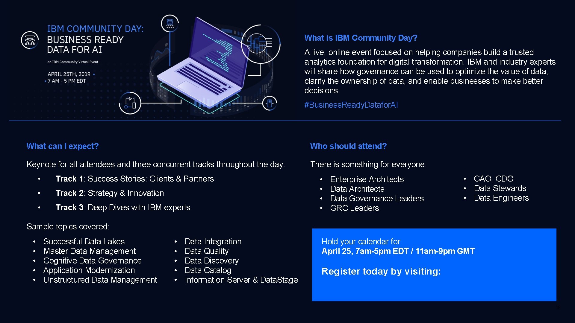 What is IBM Community Day? A live, online event focused on helping companies build