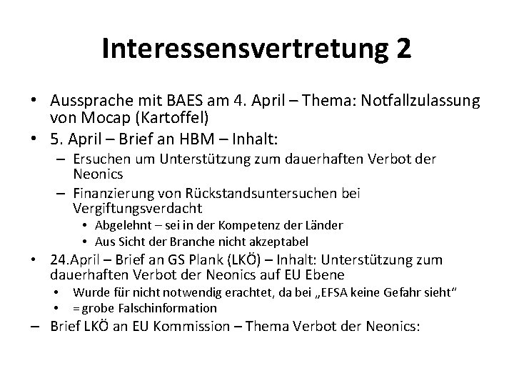 Interessensvertretung 2 • Aussprache mit BAES am 4. April – Thema: Notfallzulassung von Mocap
