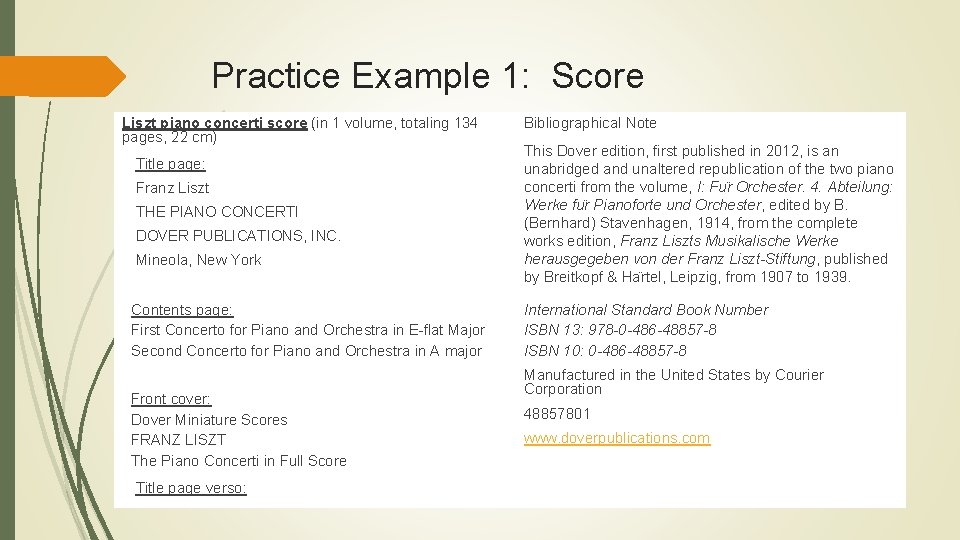 Practice Example 1: Score Liszt piano concerti score (in 1 volume, totaling 134 pages,