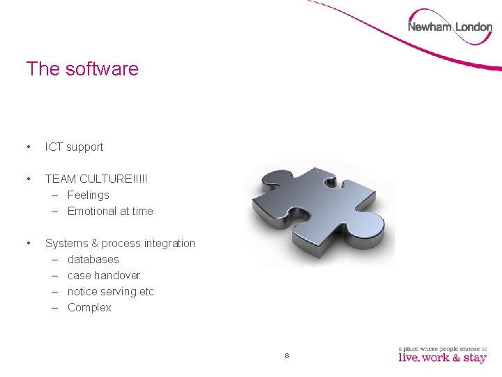 The software • ICT support • TEAM CULTURE!!!!! – Feelings – Emotional at time