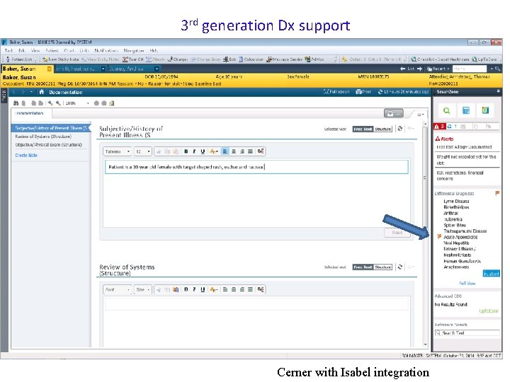 3 rd generation Dx support Cerner with Isabel integration 