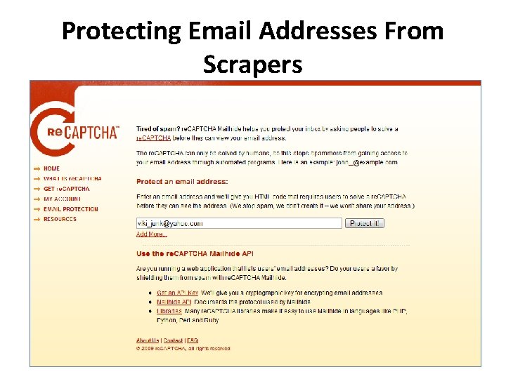 Protecting Email Addresses From Scrapers 