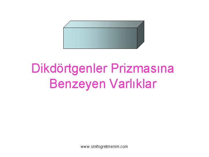 Dikdörtgenler Prizmasına Benzeyen Varlıklar www. sinifogretmenim. com 