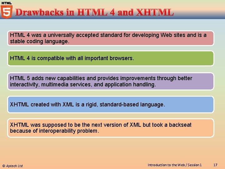 HTML 4 was a universally accepted standard for developing Web sites and is a