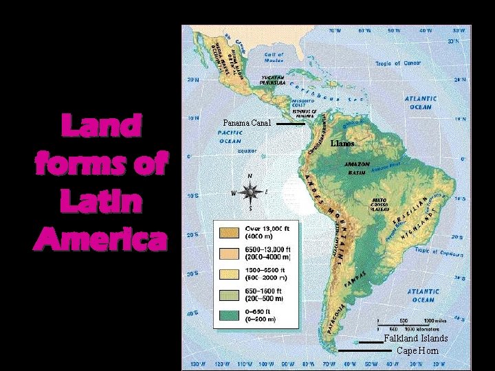 Land forms of Latin America Panama Canal Llanos Falkland Islands Cape Horn 