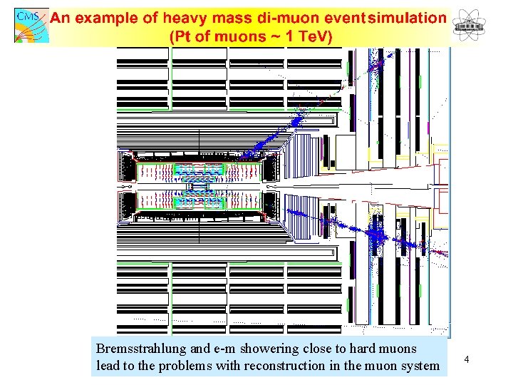 Bremsstrahlung and e-m showering close to hard muons lead to the problems with reconstruction