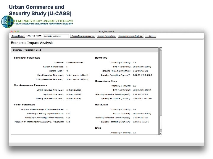 Urban Commerce and Security Study (U-CASS) 