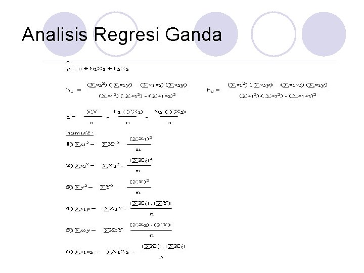 Analisis Regresi Ganda Analisis Regresi Ganda
