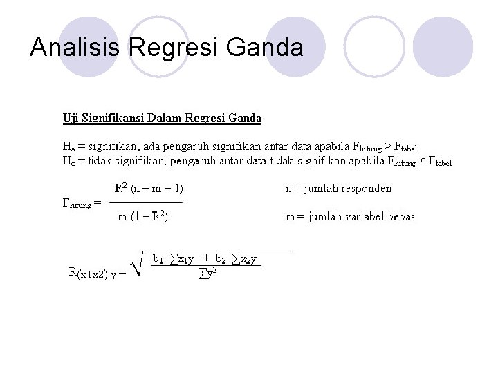 Analisis Regresi Ganda Analisis Regresi Ganda